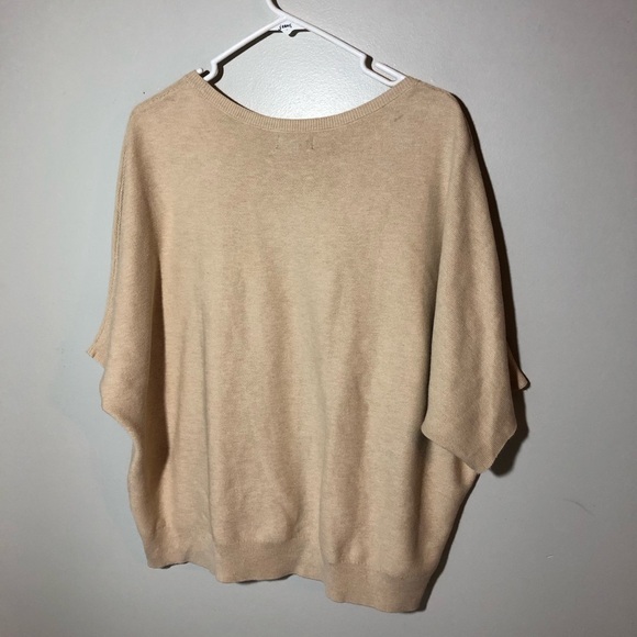 Quince lightweight cotton cashmere link stitch dolman sweater Heather oatmeal XL - Picture 2 of 10